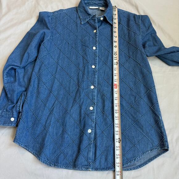 Vintage Cabin Creek Blue Jean, Button Down, Textured Long Sleeve Shirt- M - Picture 8 of 9